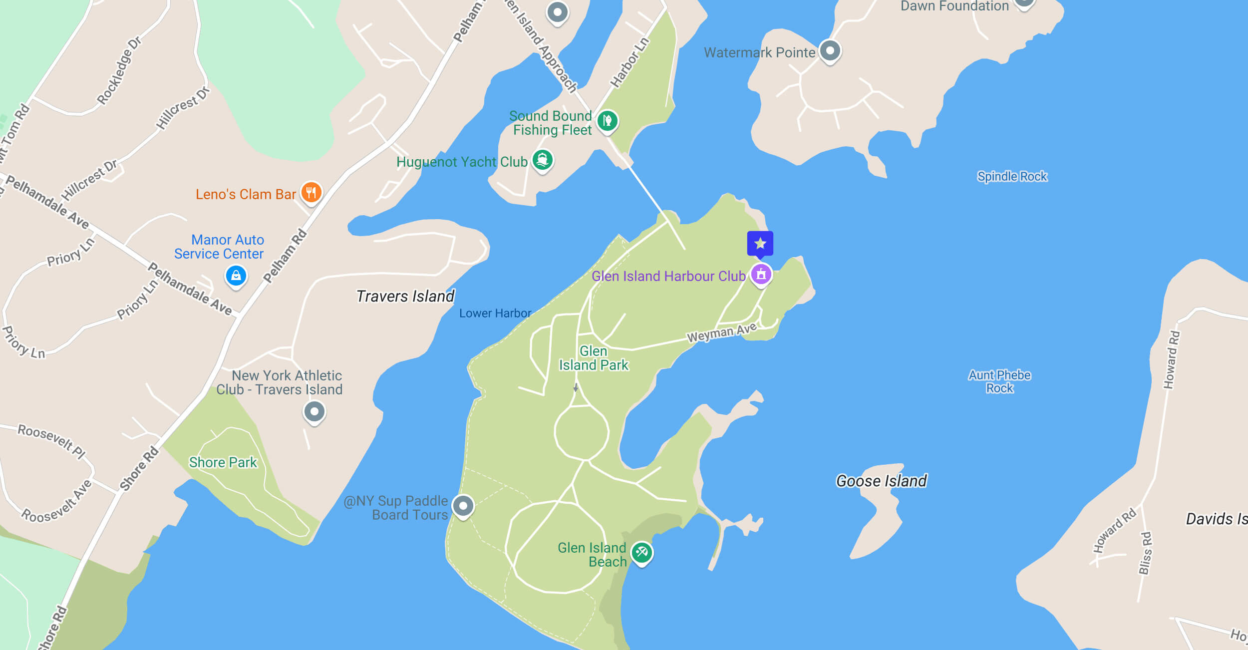 Map of Glen Island Harbour Club